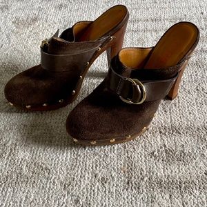 Kors by Michael Kors Brown Suede Clogs